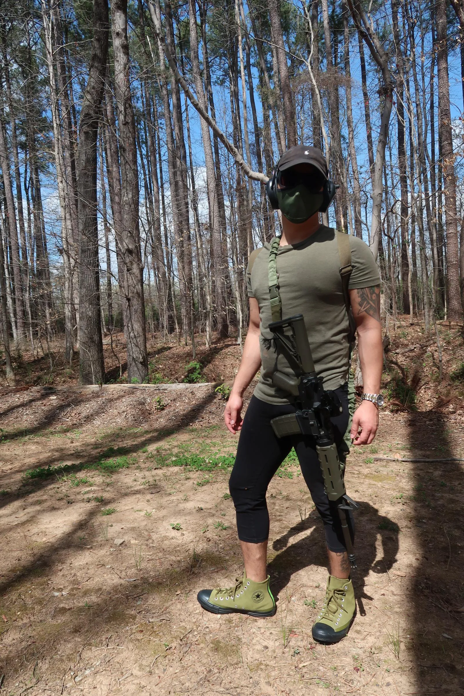 Too much pollen. Had to pull out the facemask to go shooting.