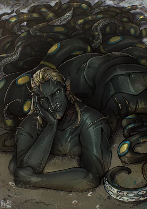 Triton washed on the beach