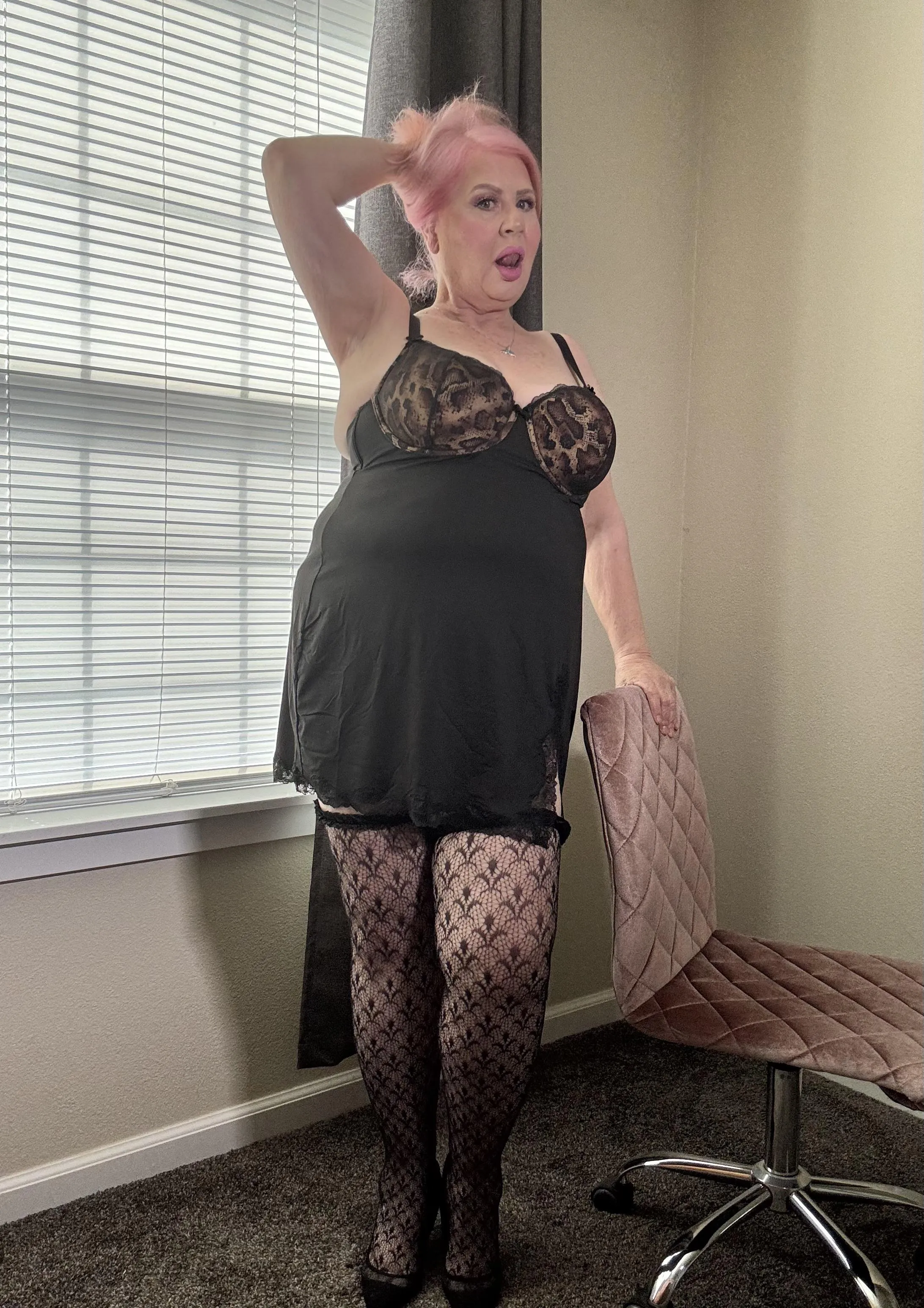 Am I wearing panties underneath this slip? What do you think?