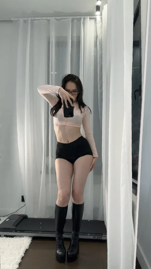 I like to pair short things with long boots