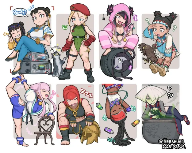 Girls in the select screen🎮 artwork by (Hershuar)