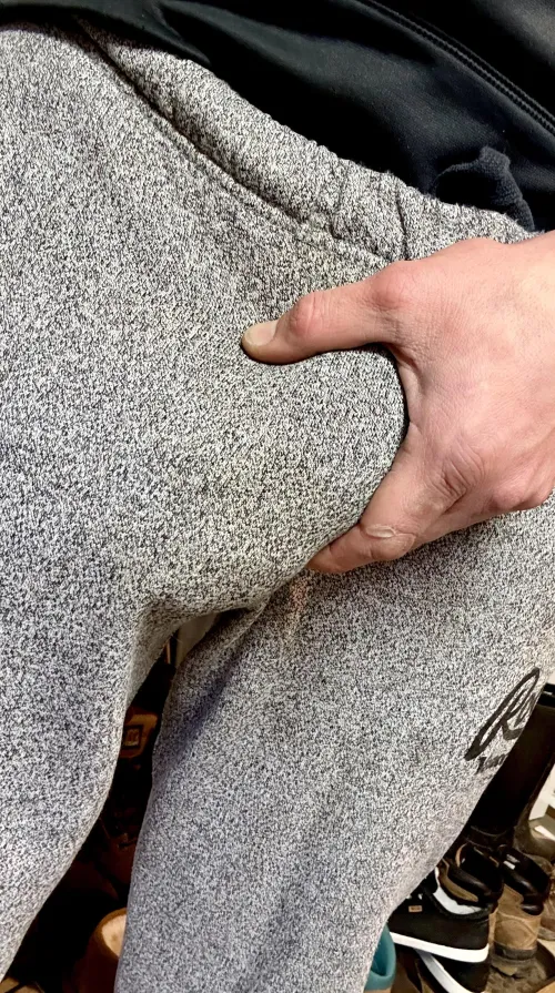 Who’s looking at this thick cock? Been getting more comfortable going out like this!