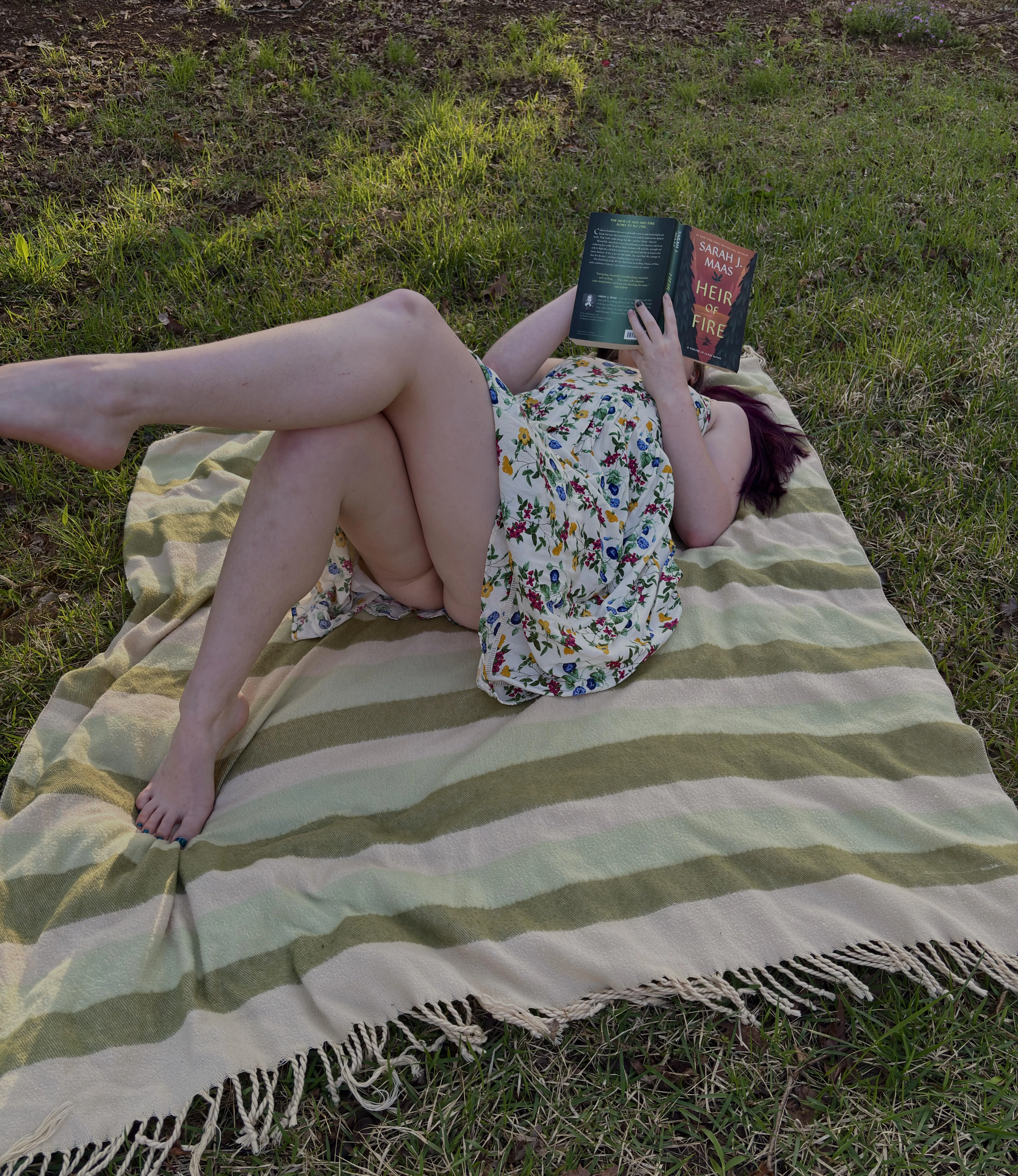 Outdoor reading is mandatory for fantasy books🌲✨