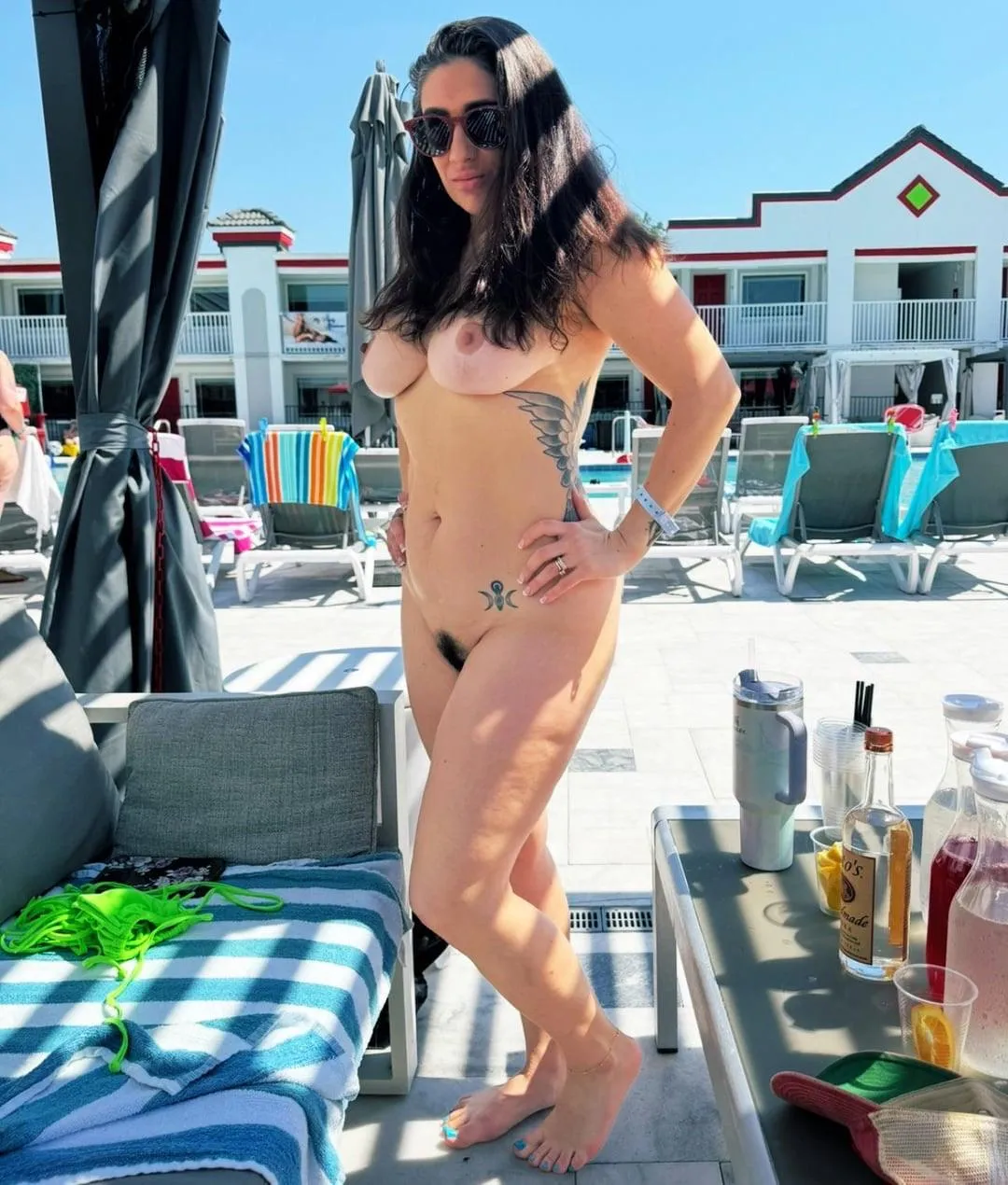 Just trying to catch a Full Body tan, hopefully the other hotel guest don’t mind.