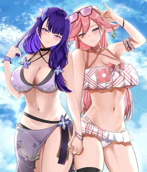 Swimsuits Ei And Yae (Tian Kazuki)