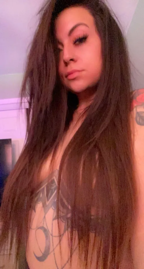 Who needs a bra when you have long hair