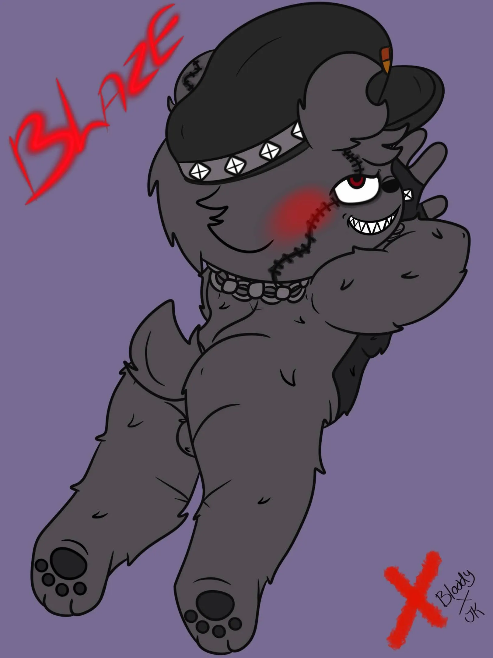 Blaze the buttcheeks teddy bear (my oc my art)🐻