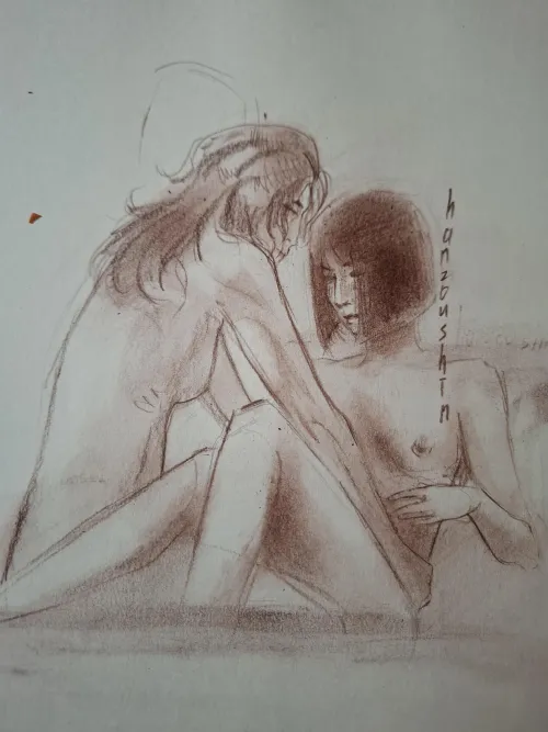 Yui and Feng in sepia