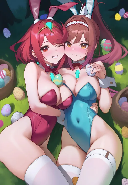 Easter Bunnies Pyra and Glimmer (Vyse) [Xenoblade]