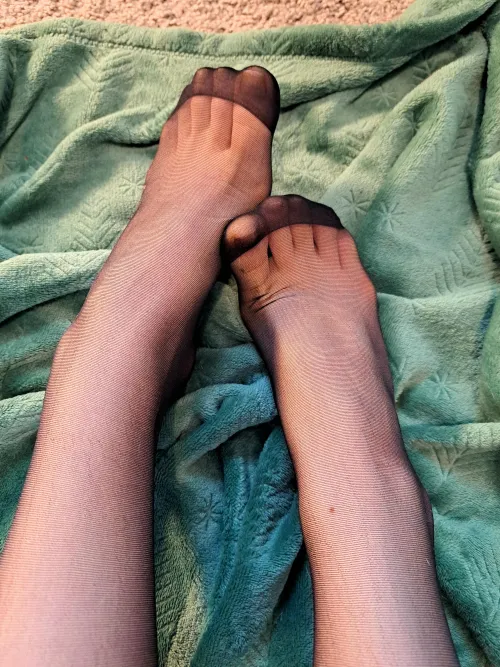 Love the feeling of new stockings :)