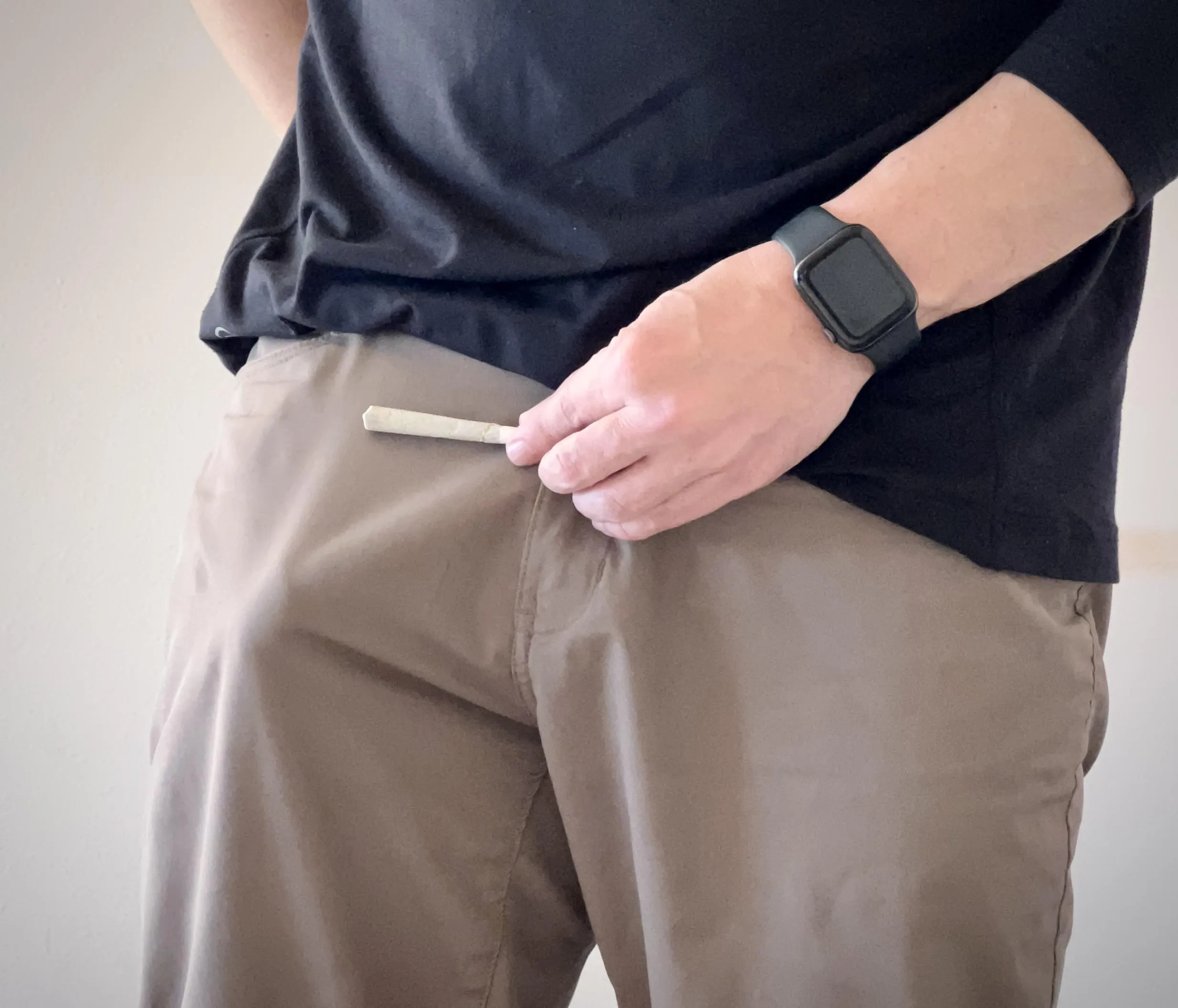 [M] Got high enough to bungle my 4/20 post yesterday, so here’s a joint & my cock thru my pants.