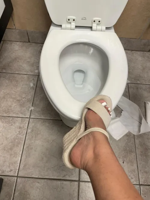 All I need is these wedges and your head under my foot. Toilet’s waiting loser