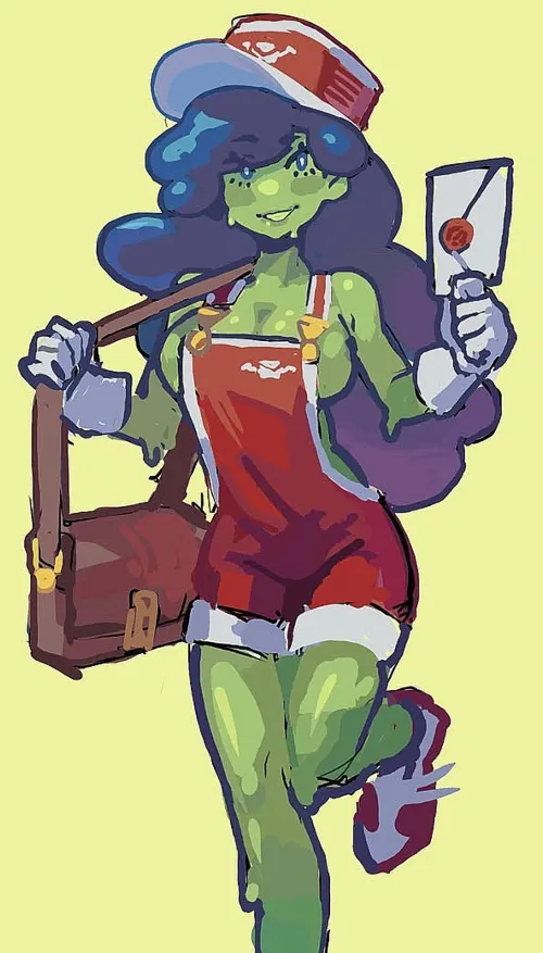 (slime girl) beautiful women's back