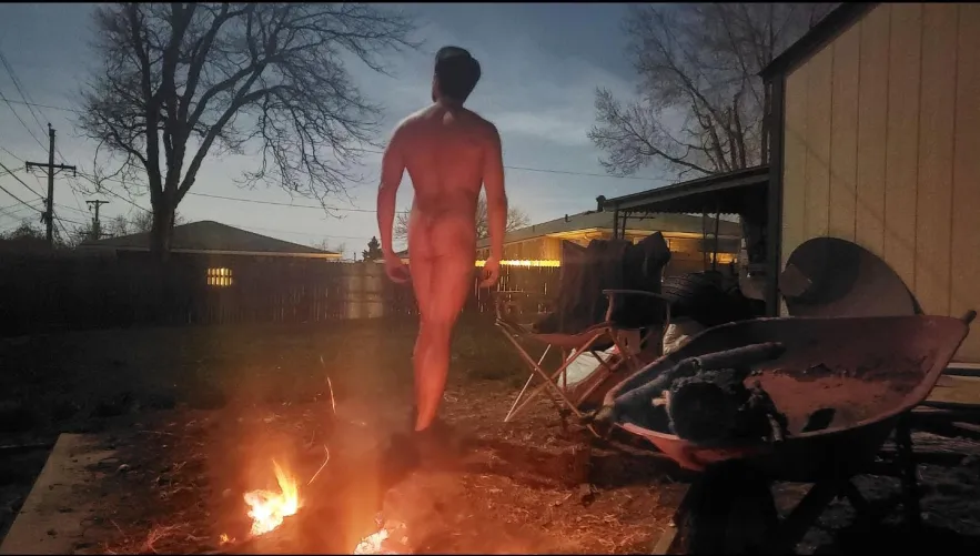 The fire had might and the moon was bright.