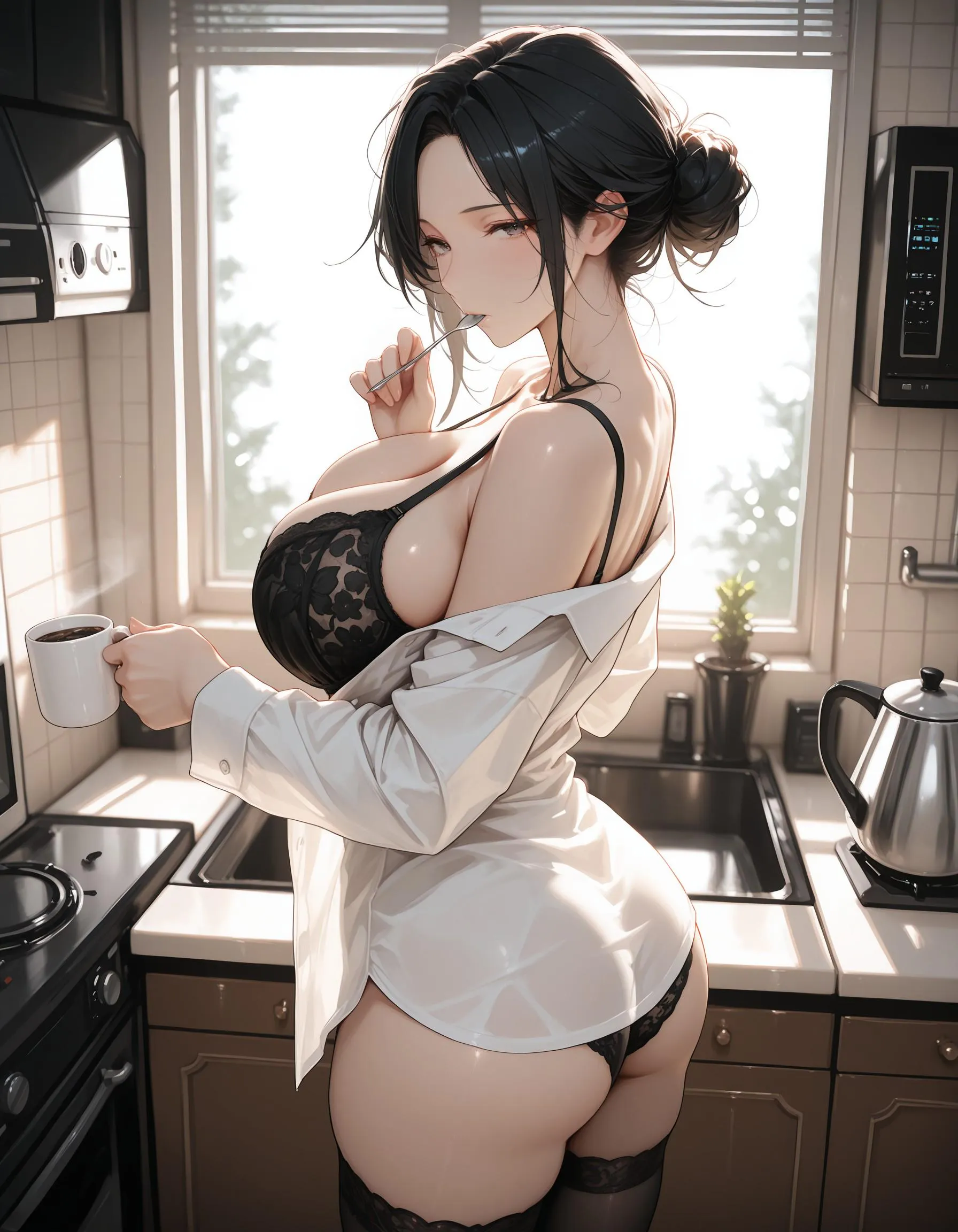 Morning Coffee & Christmas Cake (Yodayo AI)