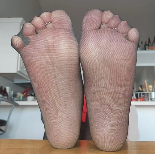 Love this shot of my soles in black sheers!! hope you enjoy! (OC) ❤️‍🔥