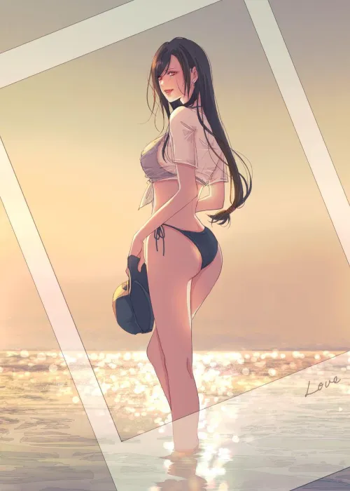 Tifa Looking Beautiful on the Beach [Final Fantasy]