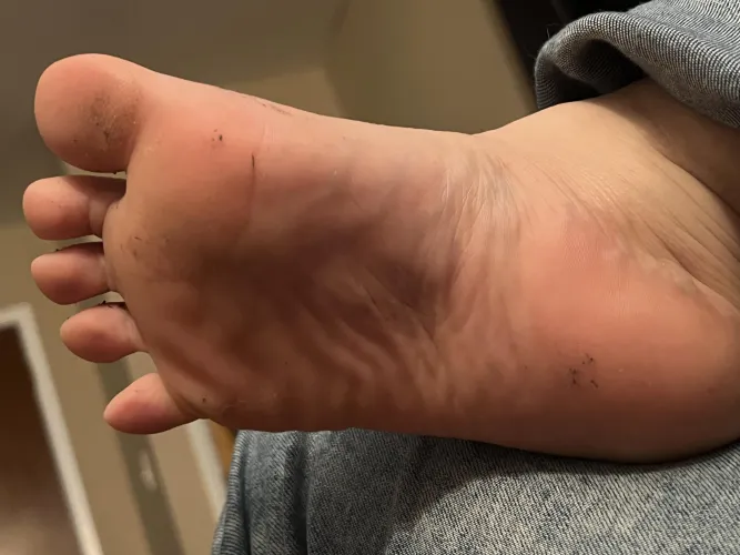 had long day -  lick my feet clean  very sweaty and smelly