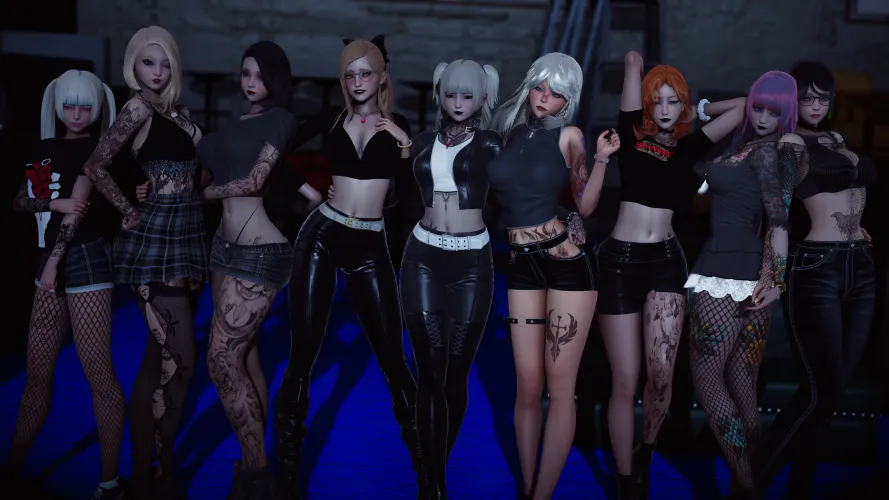 How many goth girls with tats do you want?