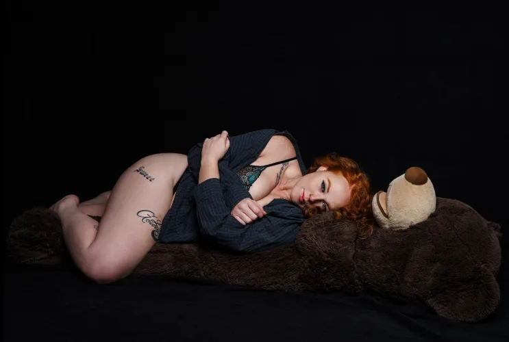 Large stuff animal concept boudoir shoot.