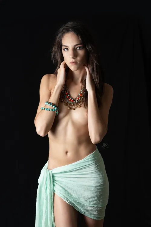 Turquoise scarf boho nudes