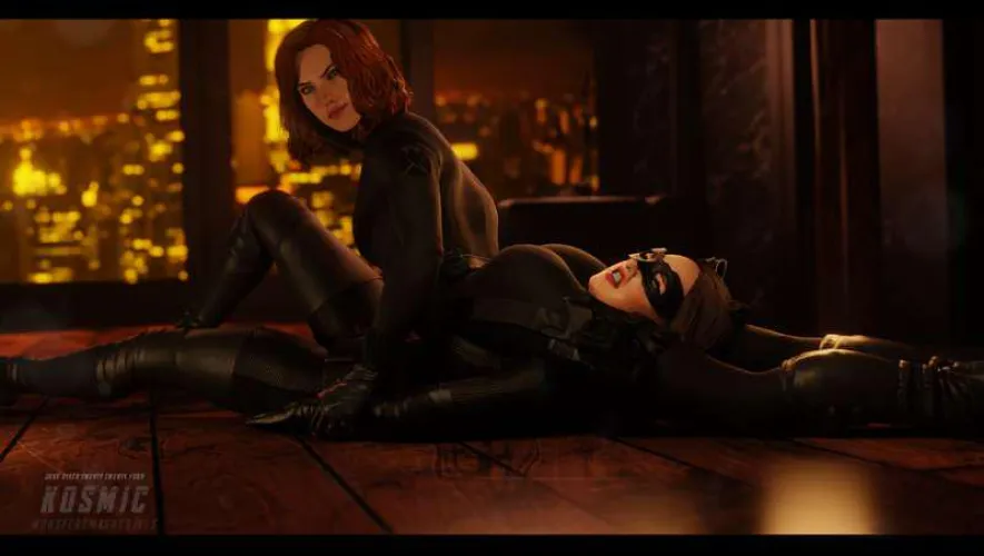 Black Widow Headscissor interrogation on catwoman