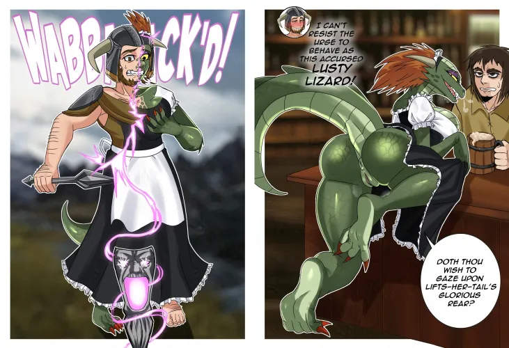 Lusty Argonian Maid by Erasethismail