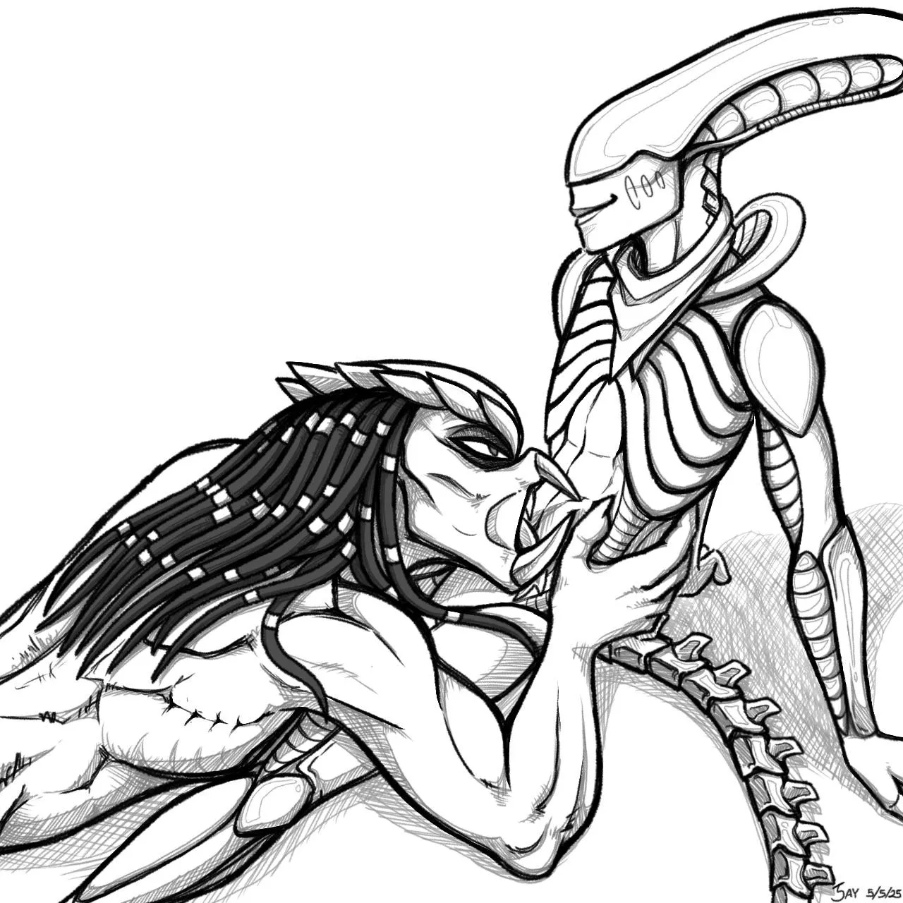 [M/F] Pre-foreplay (art by me)