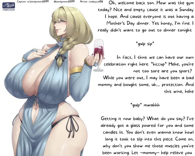 Mother’s Day surprise from your tipsy mommy [incest] [drunk] [mother/son] [condom] [mothers day] Artist: coolpsycho106