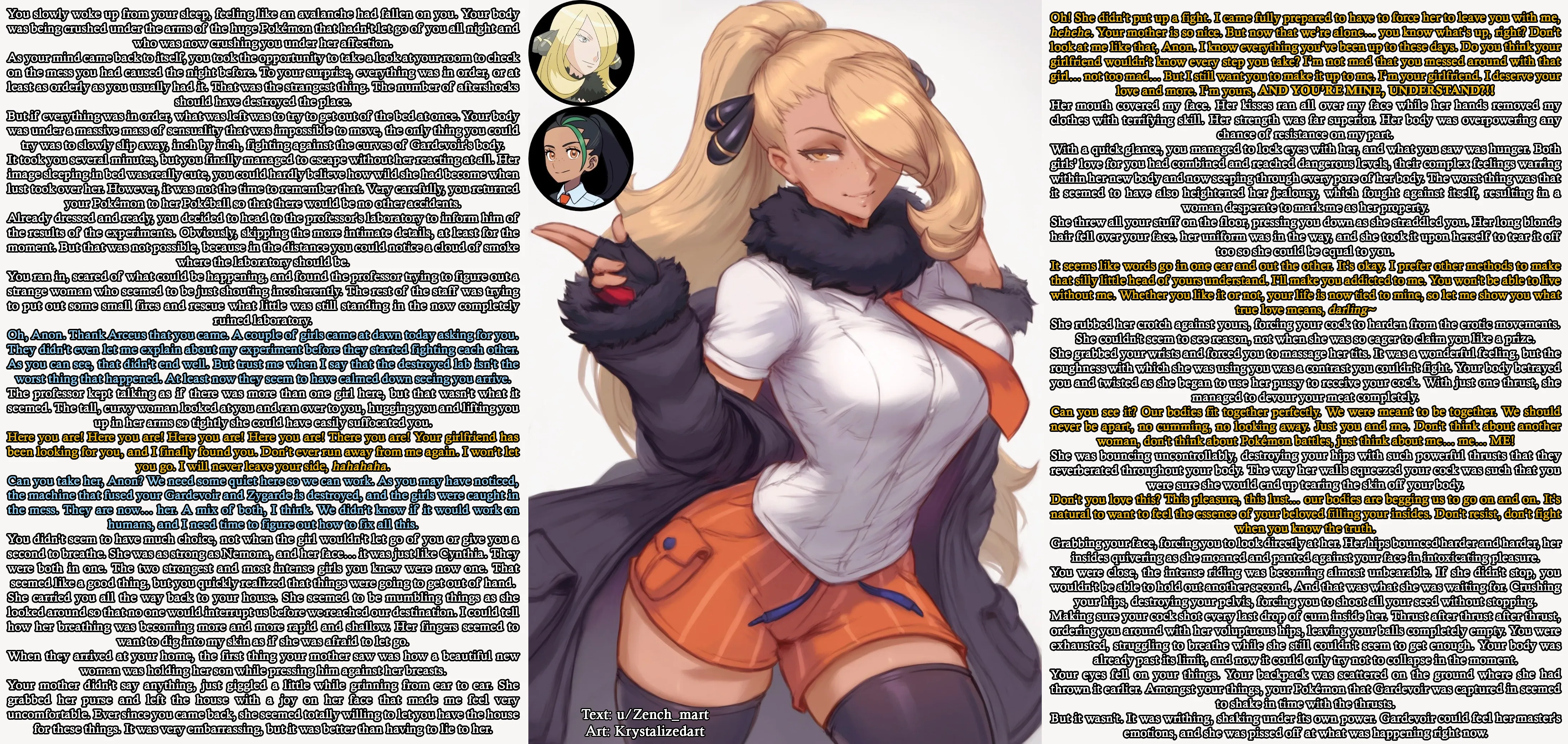 What's come after defeat the league #4 [Fusion] [Light yandere] [Creampie] [Forced cumming] [Blonde] [Femdom] [Jealous] [Comm] | Art: Krystalized_Art