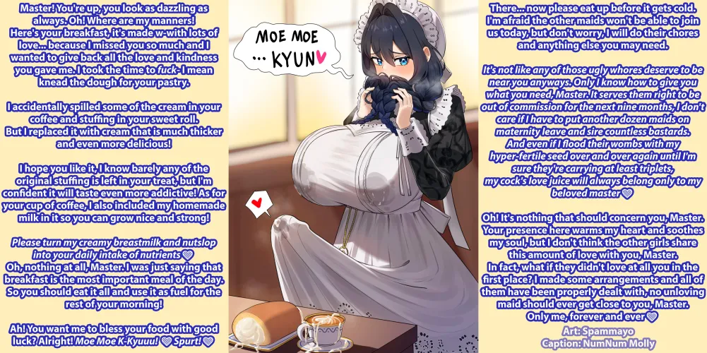 A Maid's Throbbing Infatuation [Ouro Kronii][Futanari][Breastmilk][Cum In Food][Lactation][Possesive][Yandere][Artist: Spammayo]