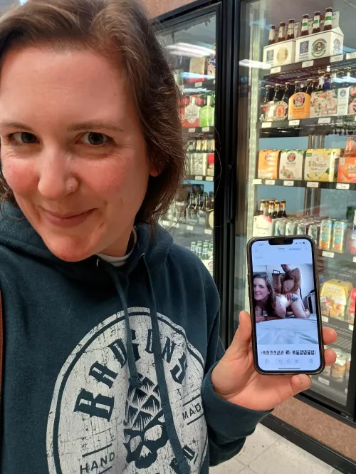 Beer store with another man's wife.