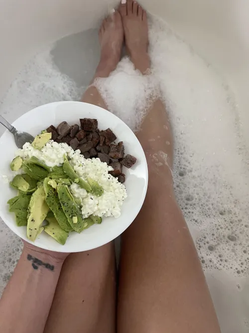 Finished a workout on the tready and then fueled in the tub