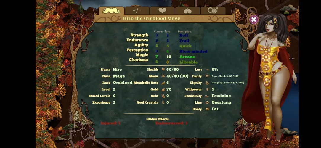 How do I get rid of these negative status effects (embarassed & injured)