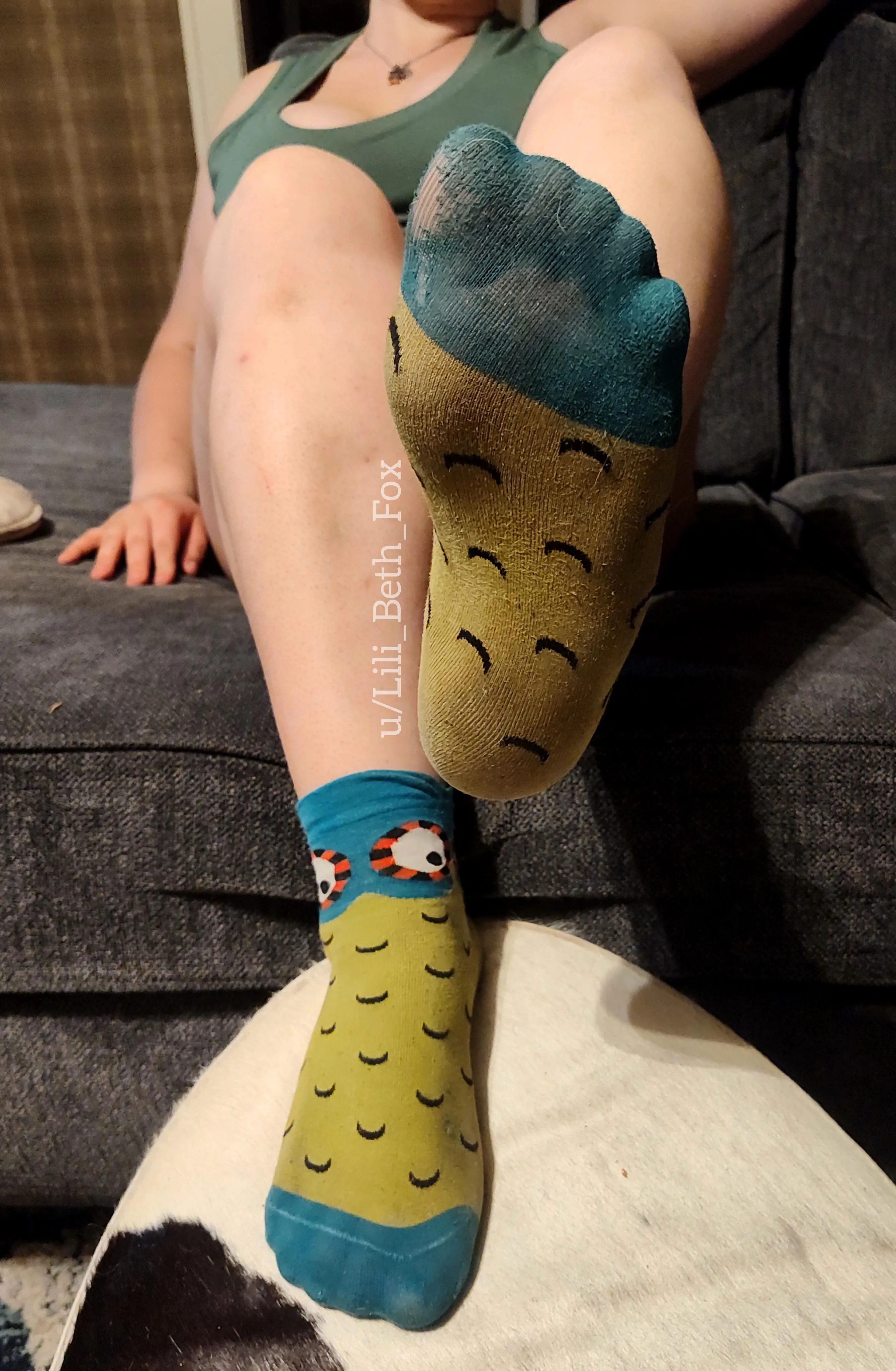 Let me rest this on your face while you breath deep, sock boy