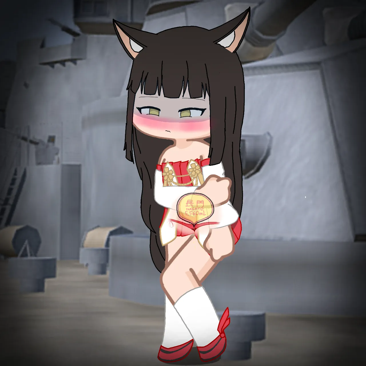 Nagato Holding (Azur Lane Gacha Omorashi)