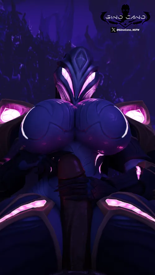 Kai'Sa prepping for sex | Artist:GinoCano_NSFW