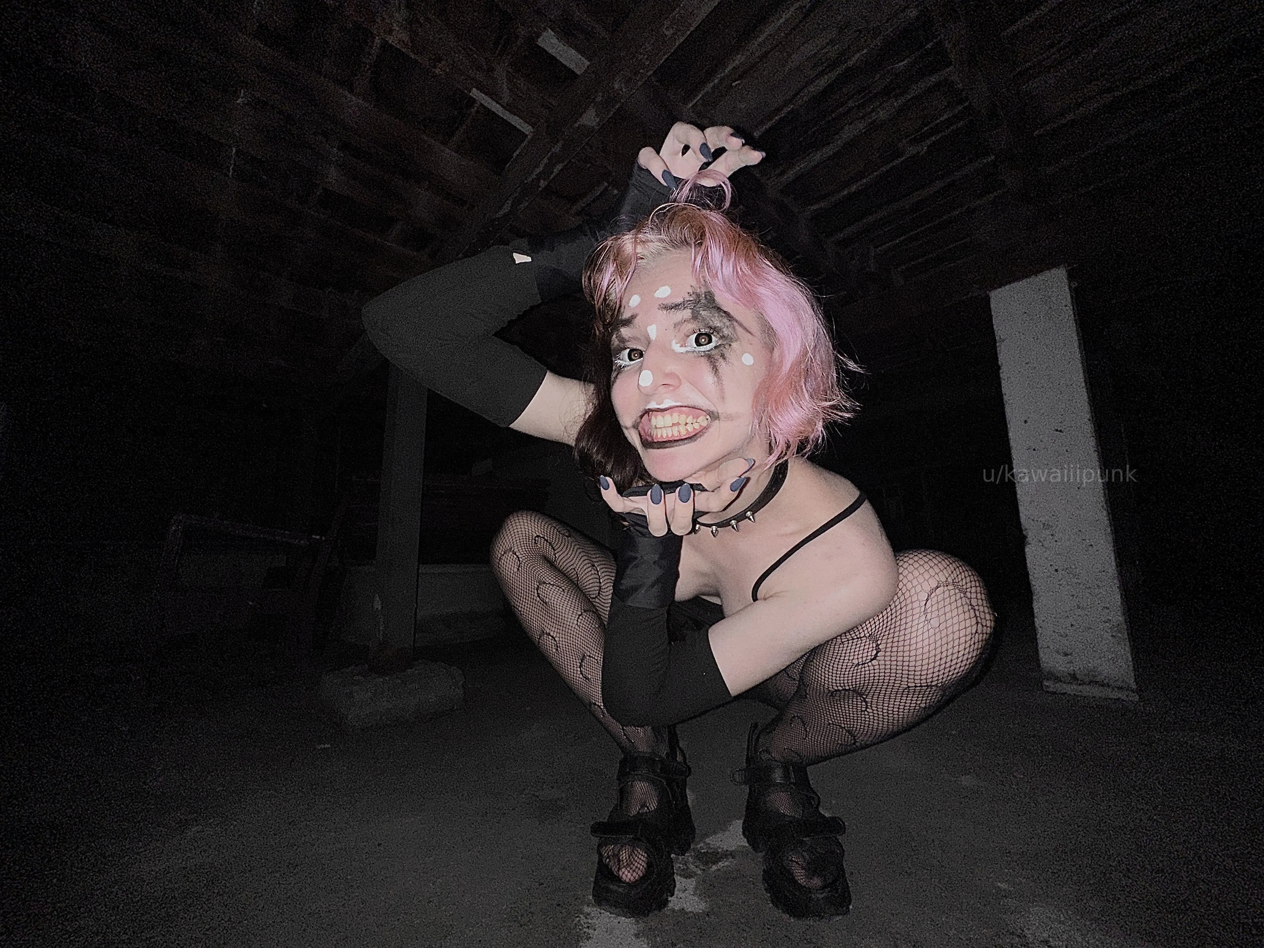 mysteriously hiding in the dark