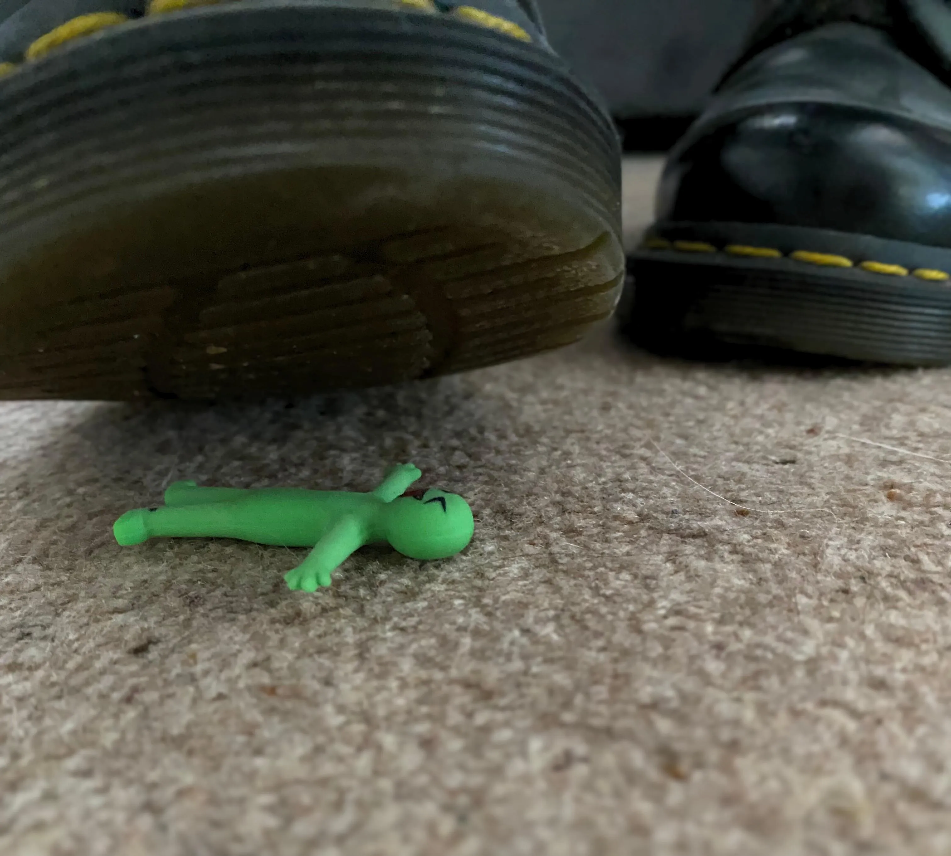 Oh no! You’re so small I lost you, looks like you’re about to get crushed under Mommy’s boot