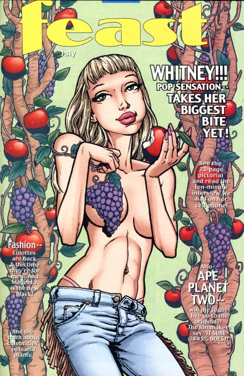 Whitney, a stand in for Britney Spears, on the cover of Feast, a magazine in the DC Comics universe [Green Lantern Secret Files and Origins (2002)]