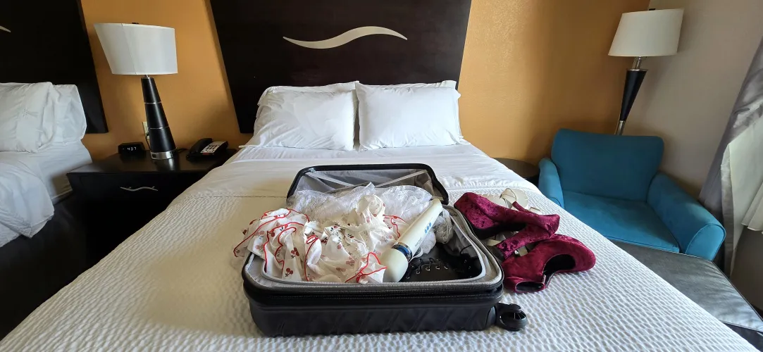 In a hotel room, all by my little lonesome..