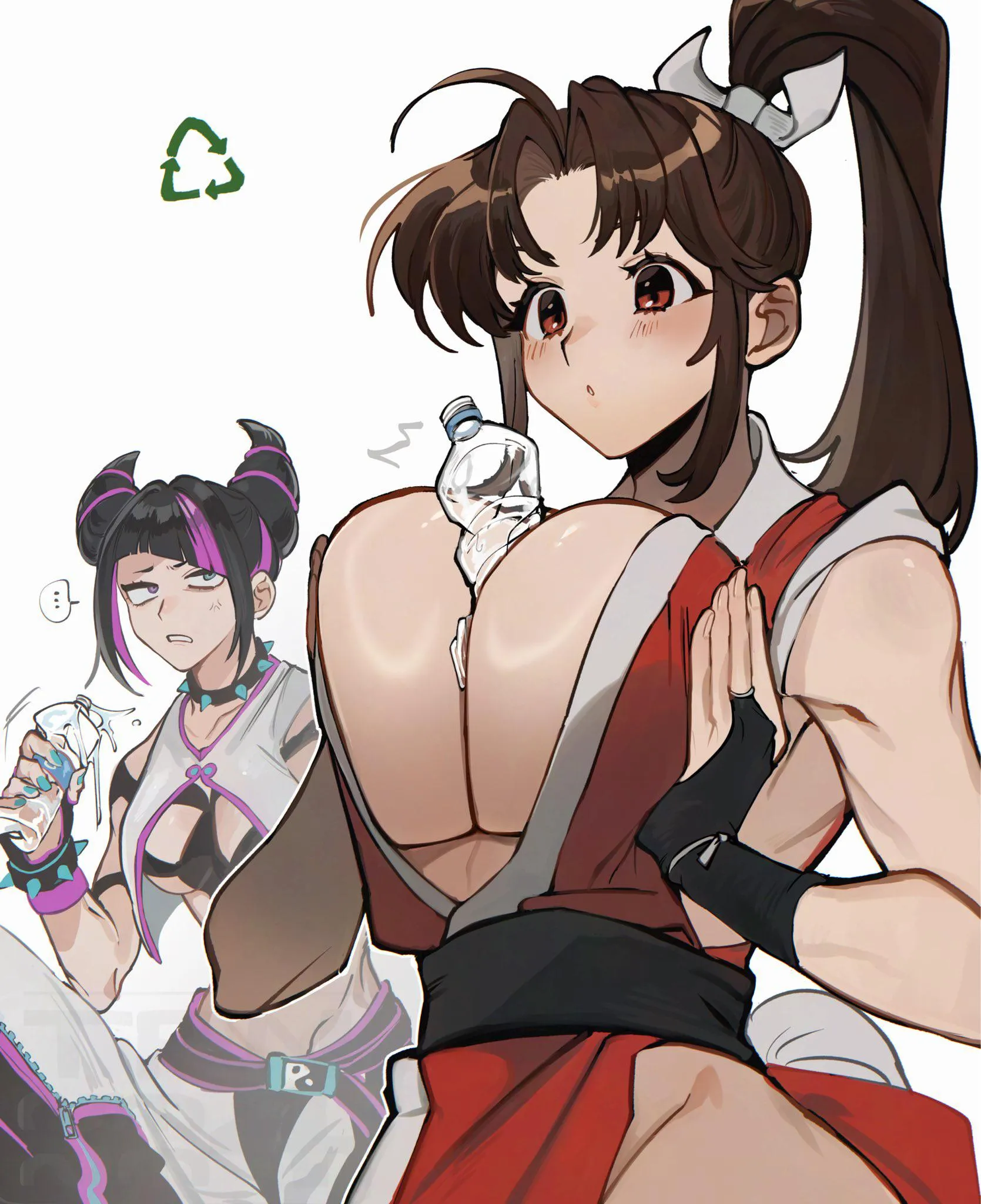 Mai practicing recycling (TRNnmnm4) [Fatal Fury/Street Fighter]