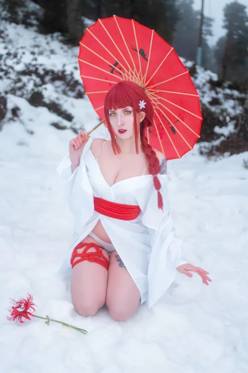 Makima from Chainsaw Man by Kerocchi snow cosplay