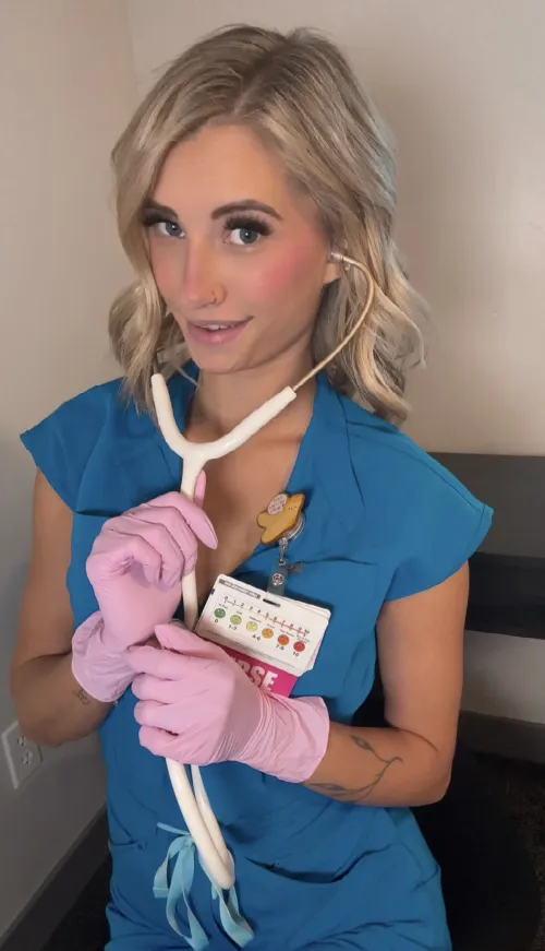 A blonde nurse can show you a good time