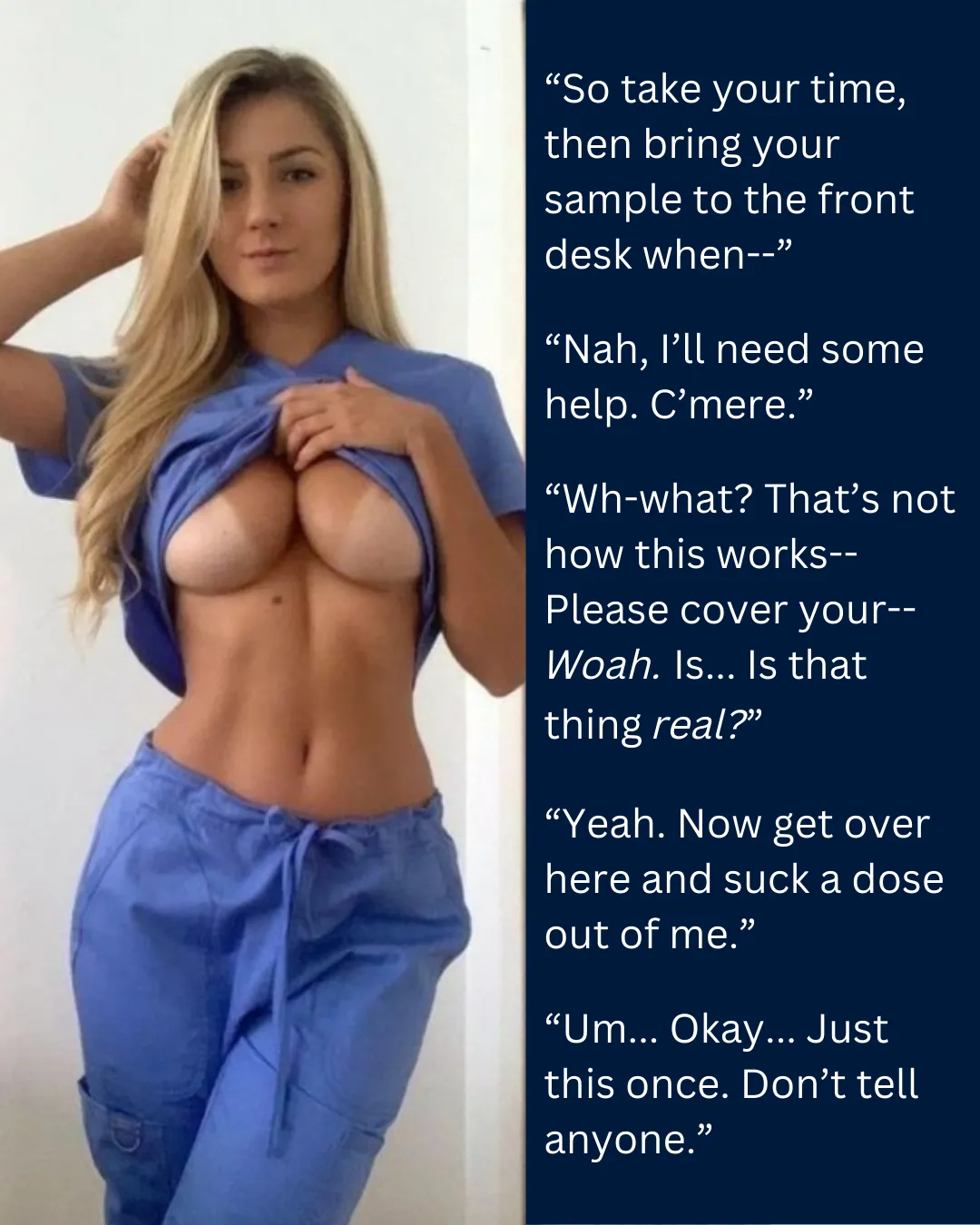 Blowing sperm donors isn't part of my job... Unless they have a huge dick