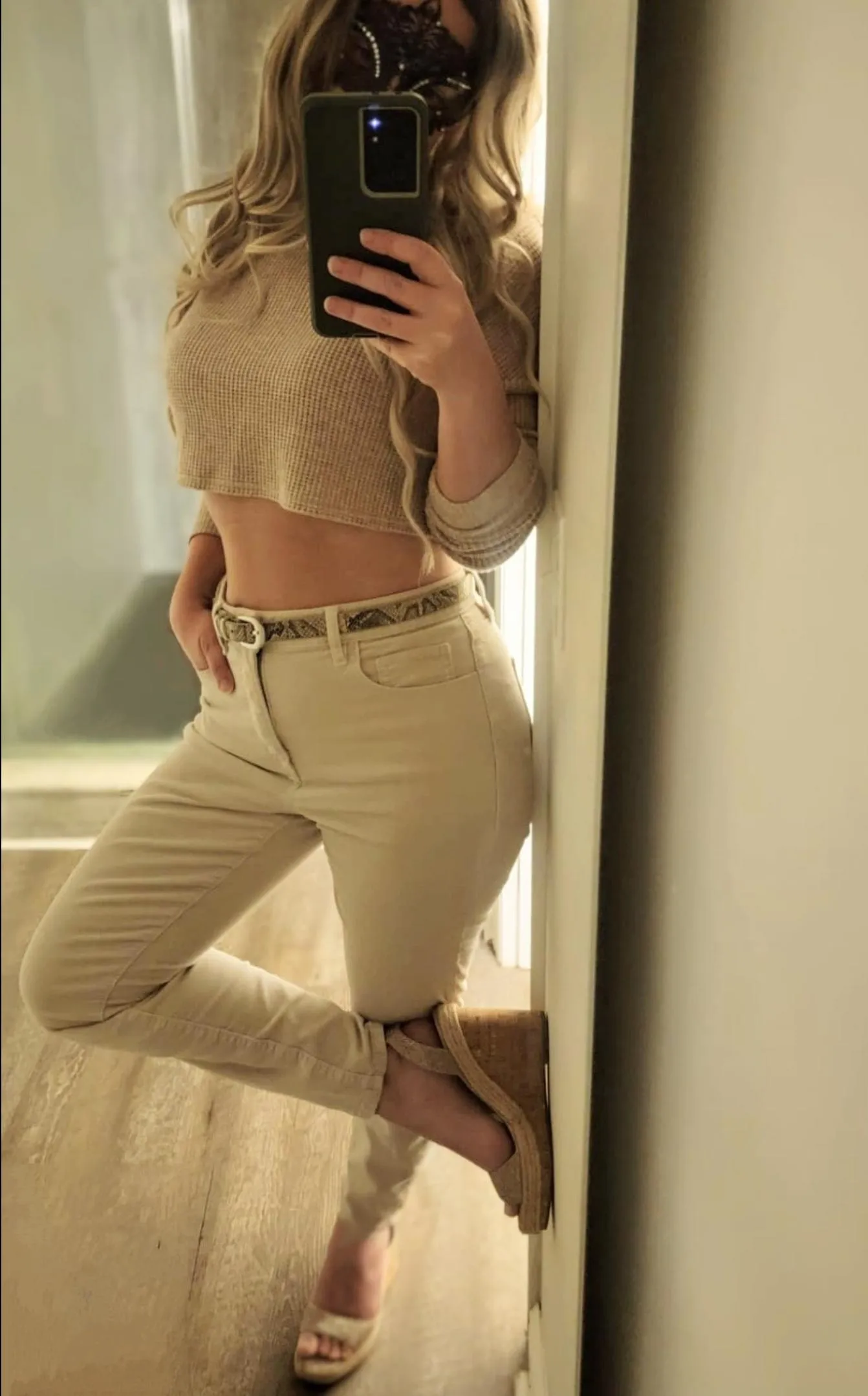 How are you liking my wedges with my outfit tonight?