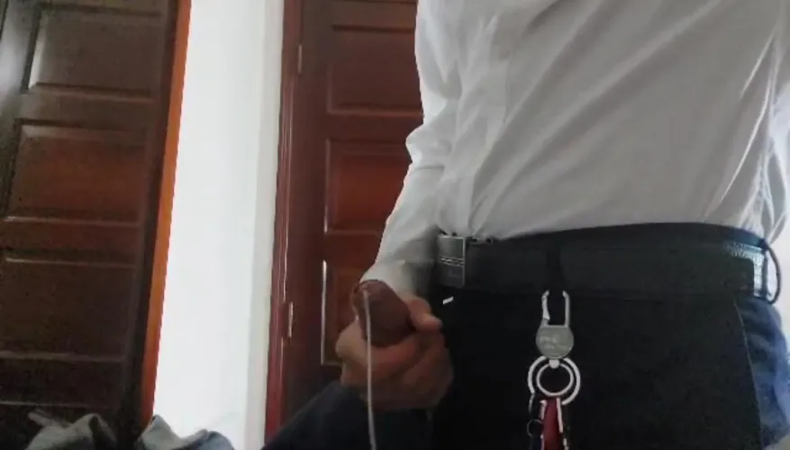 It feels good to think about your handsome colleague while masturbating