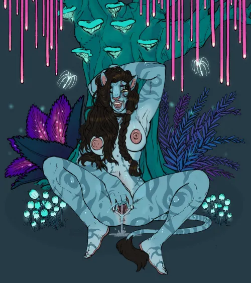 Muscular Avatar fingers herself and squirts (Tabris)