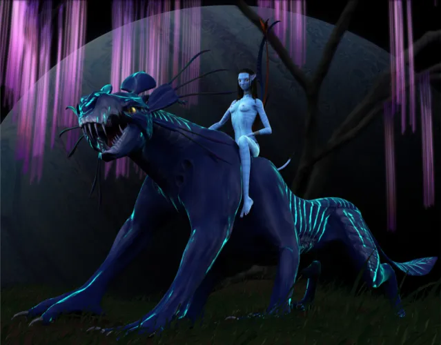 Neytiri rides a Thanator (Fierox88)