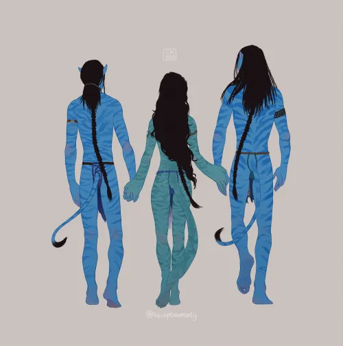 Tsireya with Neteyam and Lo'ak (itscaptainmarty)